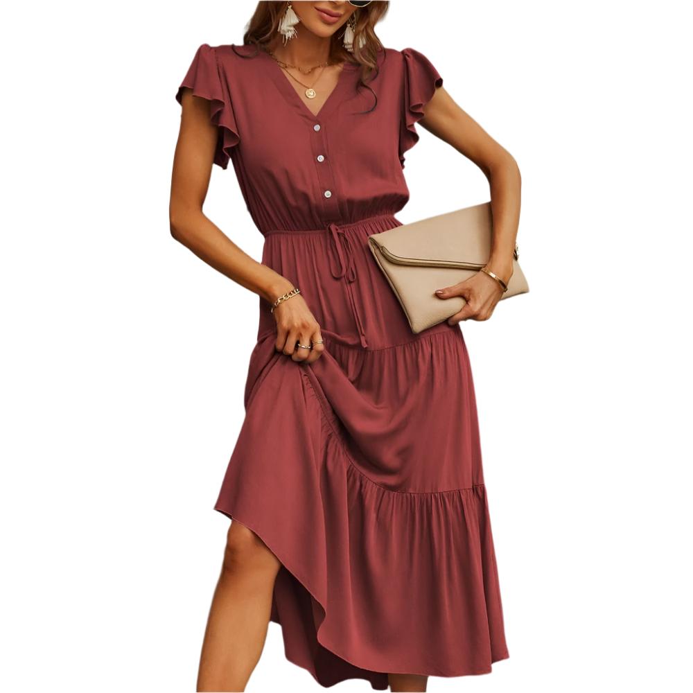Manuela Plain Midi Dress