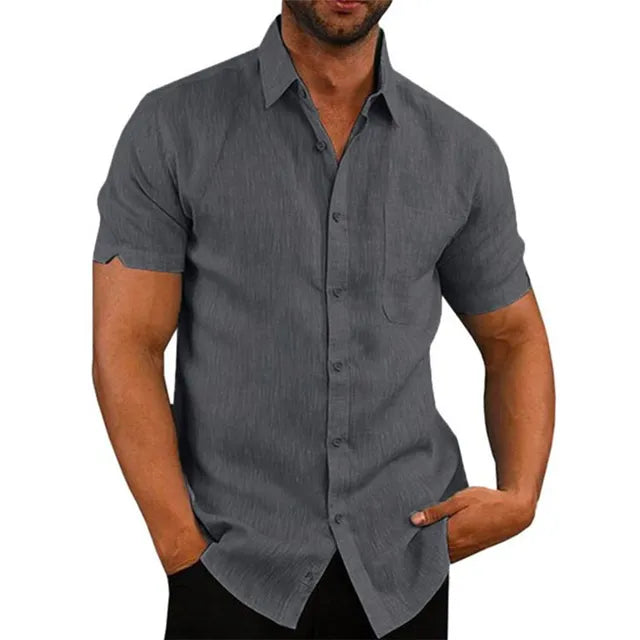 Mens Short Sleeve Button Down Shirt