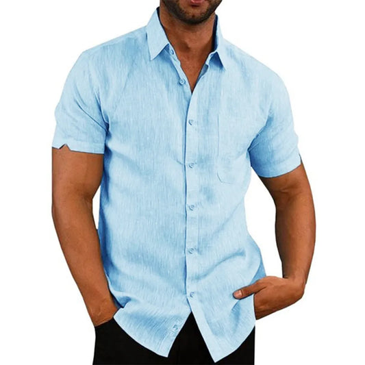 Mens Short Sleeve Button Down Shirt