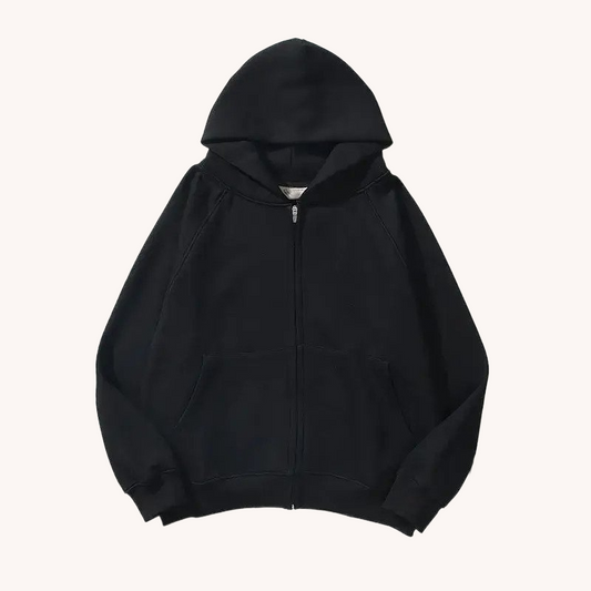 Plain Zip-Up Oversized Hoodie